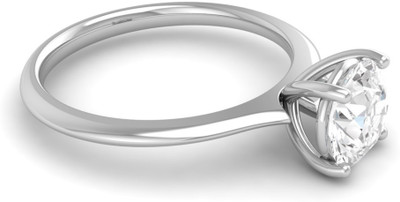 

Ciemme 0.14Ct. White Rhodium Plated Solitaire Collection Jewellery Sterling Silver Cubic Zirconia Gold-plated Plated Ring