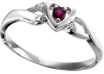 

Facetzinspire Silver Ruby Sterling Silver Plated Ring, Platinum
