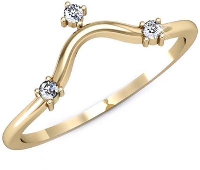 

Kataria Jewellers The Fabienne American Diamond 92.5 BIS Hallmarked Silver Ring, Yellow