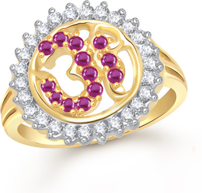 

VK Jewels Om Alloy Cubic Zirconia Gold-plated Plated Ring