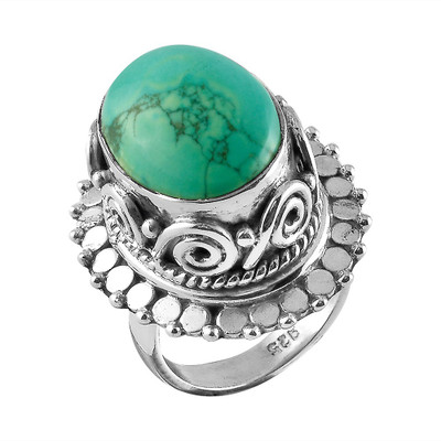 

Zivah Ornate Sterling Silver Turquoise Ring, Blue
