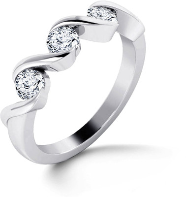 

Anopchand Tilokchand Jewellers Silver Cubic Zirconia Gold-plated Plated Ring, Platinum