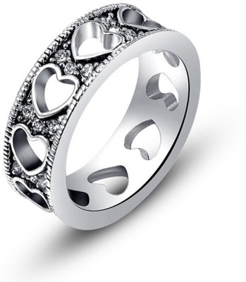 Silver Shoppee 'Valentine Special' Alloy, Sterling Silver Crystal Silver Plated Ring