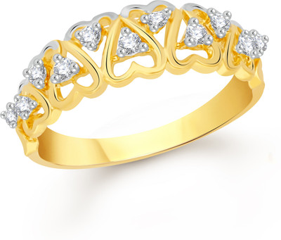 VK Jewels Alloy Cubic Zirconia Gold-plated Plated Ring