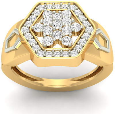 

Jewels5 Arran 14kt Diamond Yellow Gold ring(Rhodium Plated)