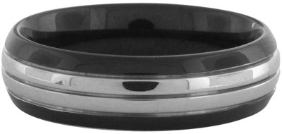 

Inox Jewelry Sleek Modern Band Stainless Steel Ring, Silver;black