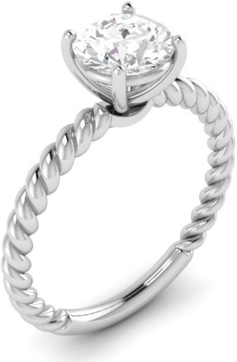 

Ciemme 1.55Ct. White Rhodium Plated Solitaire Collection Jewellery Sterling Silver Cubic Zirconia Gold-plated Plated Ring