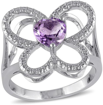 

Kiara Jewellery Divyanka Sterling Silver Swarovski Zirconia Gold-plated Plated Ring