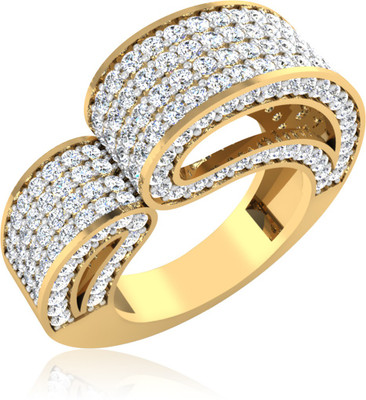 6% OFF on IskiUski Sheen Sterling Silver Diamond Gold Plated Ring