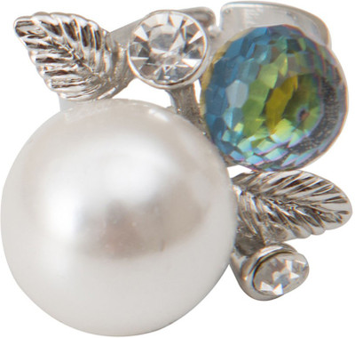 

Taj Pearl Designer Alloy Ring, Silver