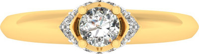 

Kiara Jewellery Madhuri Sterling Silver Swarovski Zirconia Ring, Yellow