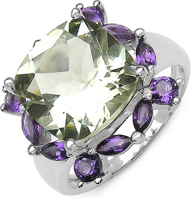 

Johareez Sterling Silver Amethyst Sterling Silver Plated Ring, Green