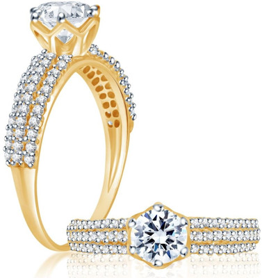 

Sukkhi Cubic Zirconia Stone Studded Solitaire Alloy Cubic Zirconia Rhodium, Gold-plated Plated Ring, White;gold