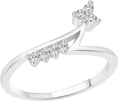 

Vighnaharta Alloy Cubic Zirconia 18K White Gold Plated Ring, Silver