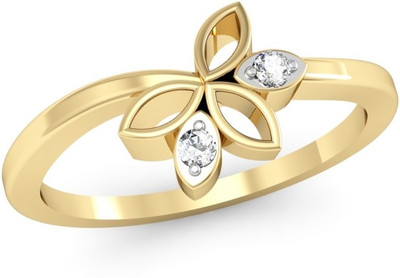 

Kataria Jewellers The Gallia American Diamond 92.5 BIS Hallmarked Silver Ring, Yellow