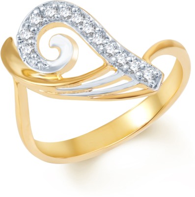 

Sukkhi Eye-Catchy Alloy Cubic Zirconia Gold-plated, Rhodium Plated Ring, Gold;white