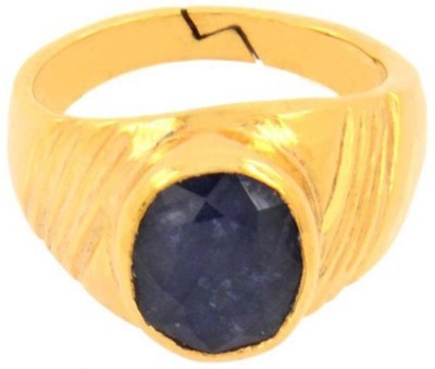 SMS Retail 4.25 Ratti Stone Sapphire Gold Plated Ring