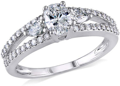

Kiara Jewellery Sterling Silver Swarovski Zirconia Rhodium Plated Ring, White