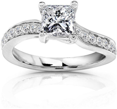 

Kiara Jewellery Sadhana Sterling Silver Swarovski Zirconia Gold-plated Plated Ring