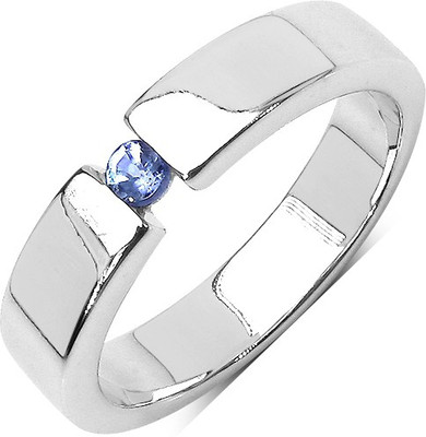 

Johareez 0.07CTW Genuine Tanzanite Solitaire .925 Sterling Silver Ring Silver Tanzanite Sterling Silver Plated Ring, Purple