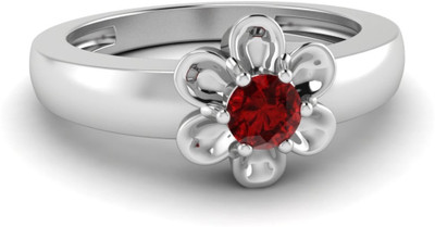 

Parshva Diam Silver Emerald Gold-plated Plated Ring, White
