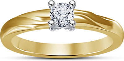 

Vorra Fashion Solitaire Sterling Silver Cubic Zirconia Gold-plated Plated Ring, Yellow