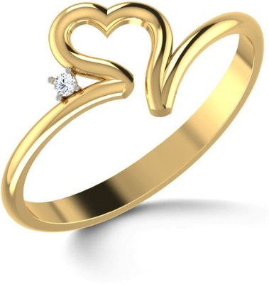 

Kataria Jewellers American Diamonds Hearts Valentines 92.5 BIS Hallmarked Silver Ring, Yellow