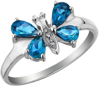 

Facetzinspire Silver Topaz Sterling Silver Plated Ring, Platinum