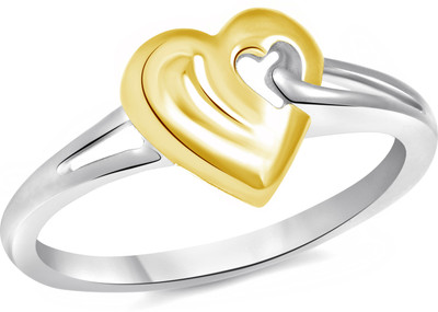 

Vighnaharta Creative Heart Alloy Gold-plated Plated Ring, Silver