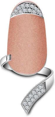 

Anopchand Tilokchand Jewellers Silver Cubic Zirconia Gold-plated Plated Nail Ring, Pink