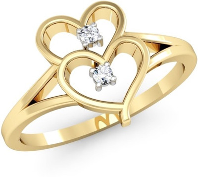 

Kataria Jewellers The Eloise American Diamond 92.5 BIS Hallmarked Silver Ring, Yellow