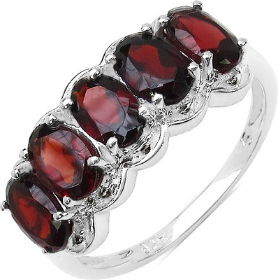 

Johareez Sterling Silver Garnet Sterling Silver Plated Ring, Red