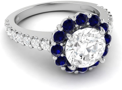 

Parshva Diam Silver Emerald Gold-plated Plated Ring, White