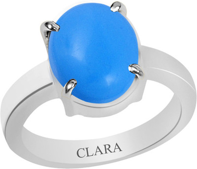 Pukhraj CLARA Certified Yellow Sapphire 3.9cts or 4.25ratti original stone Sterling Silver Astrological Ring for Men and Women