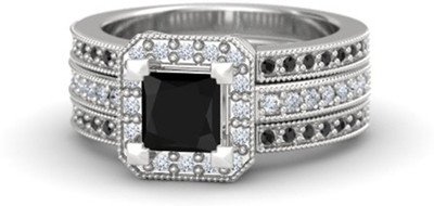 

Anopchand Tilokchand Jewellers Silver Cubic Zirconia Gold-plated Plated Ring, Platinum