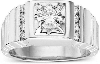 

Kiara Jewellery Rajastan Sterling Silver Swarovski Zirconia Gold-plated Plated Ring
