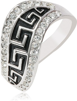 Shining Jewel Elegant, Fancy & Cocktail Brass Cubic Zirconia Rhodium Plated Ring