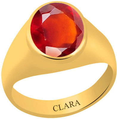 

Clara Gomed Hessonite 7.5 carat or 8.25ratti Panchdhatu Silver Garnet Yellow Gold Plated Ring