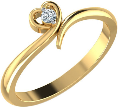 

Kataria Jewellers American Diamonds Hearts Valentines 92.5 BIS Hallmarked Silver Ring, Yellow