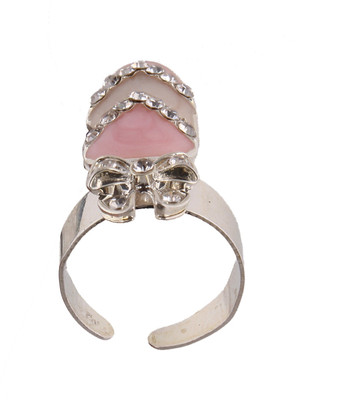 

Fasherati Sweet Bowknot Inlay Rhinestone Alloy Crystal Ring, White
