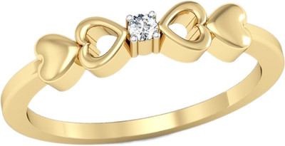 

Kataria Jewellers The Rohais American Diamond 92.5 BIS Hallmarked Silver Ring, Yellow