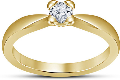 

Vorra Fashion Solitaire Sterling Silver Cubic Zirconia Platinum Plated Ring, Yellow