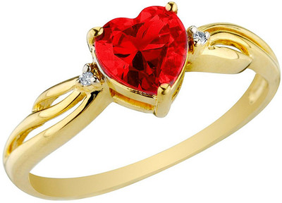 

Facetzinspire Silver Ruby Sterling Silver Plated Ring, Yellow