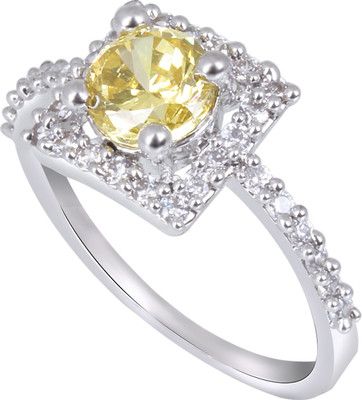 Fasherati Alloy Crystal Ring, Silver;yellow