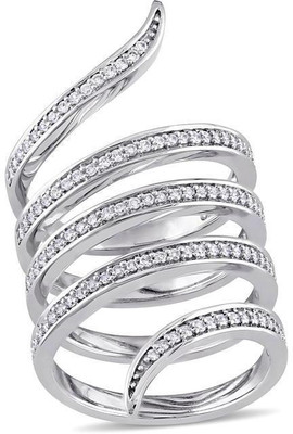 

Kiara Jewellery Amisha Sterling Silver Swarovski Zirconia Gold-plated Plated Ring