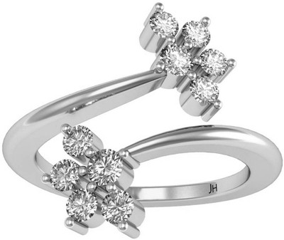 

JewelHub & Certified Designer Silver Diamond Rhodium Plated Ring, White