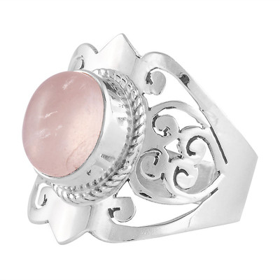 

Zivah Rose Pink Gemstone Sterling Silver Quartz Ring