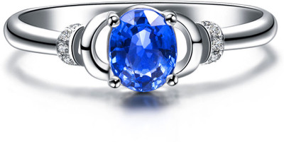 

Facetzinspire Silver Sapphire Sterling Silver Plated Ring, Platinum