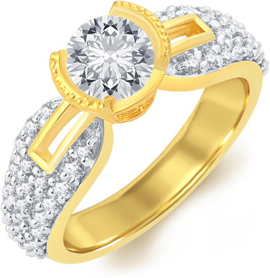 

Sukkhi Intricately Solitaire Alloy Cubic Zirconia Gold-plated Plated Ring