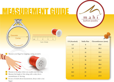 mahi Alloy, Brass Cubic Zirconia Ring